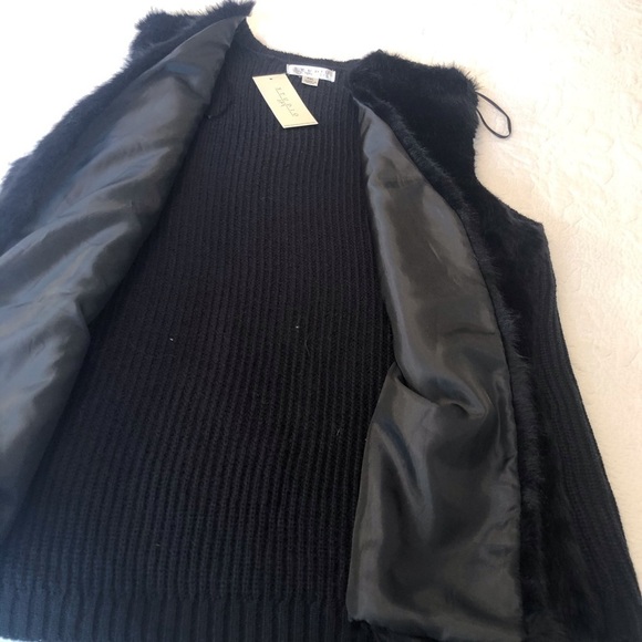 Studio JPR NWT Faux Fur Front Black Vest - XLP - Picture 9 of 9